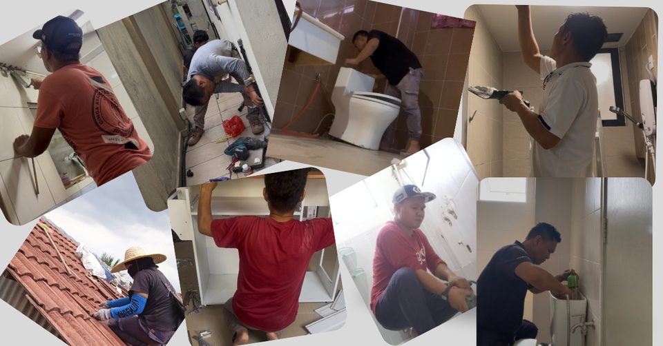 Pasukan Rizwan Plumber memeriksa tekanan air rumah