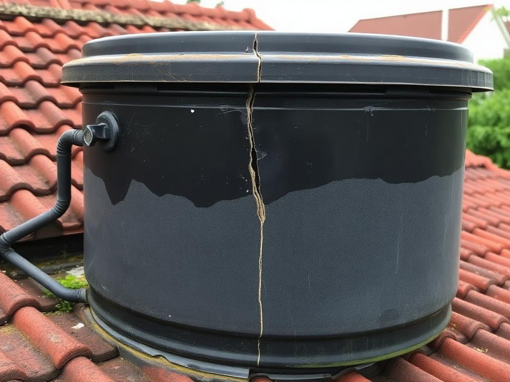 Sebelum — tangki air bocor