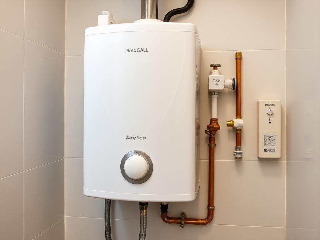 Pemasangan water heater di bilik air
